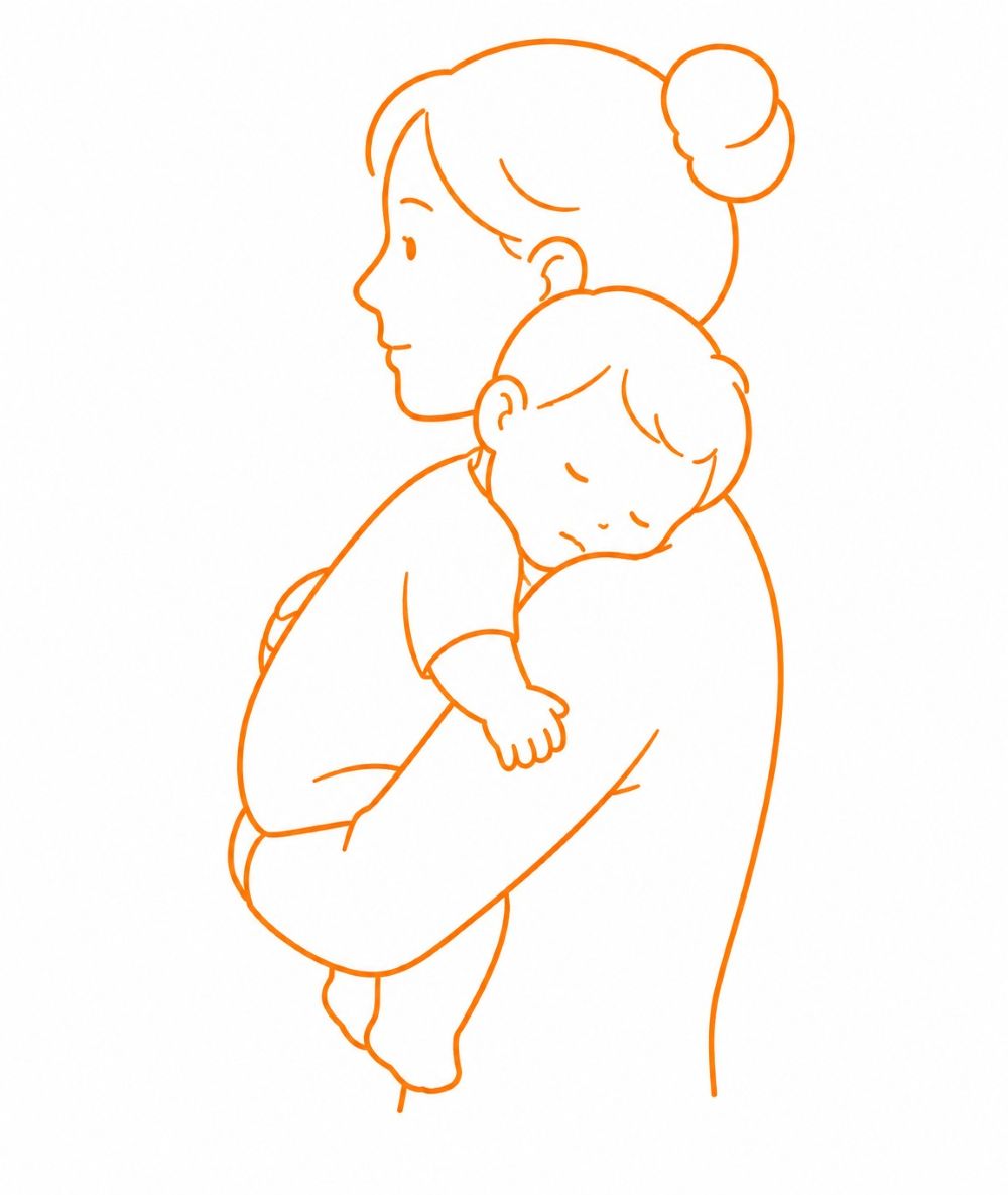抱っこをする女性